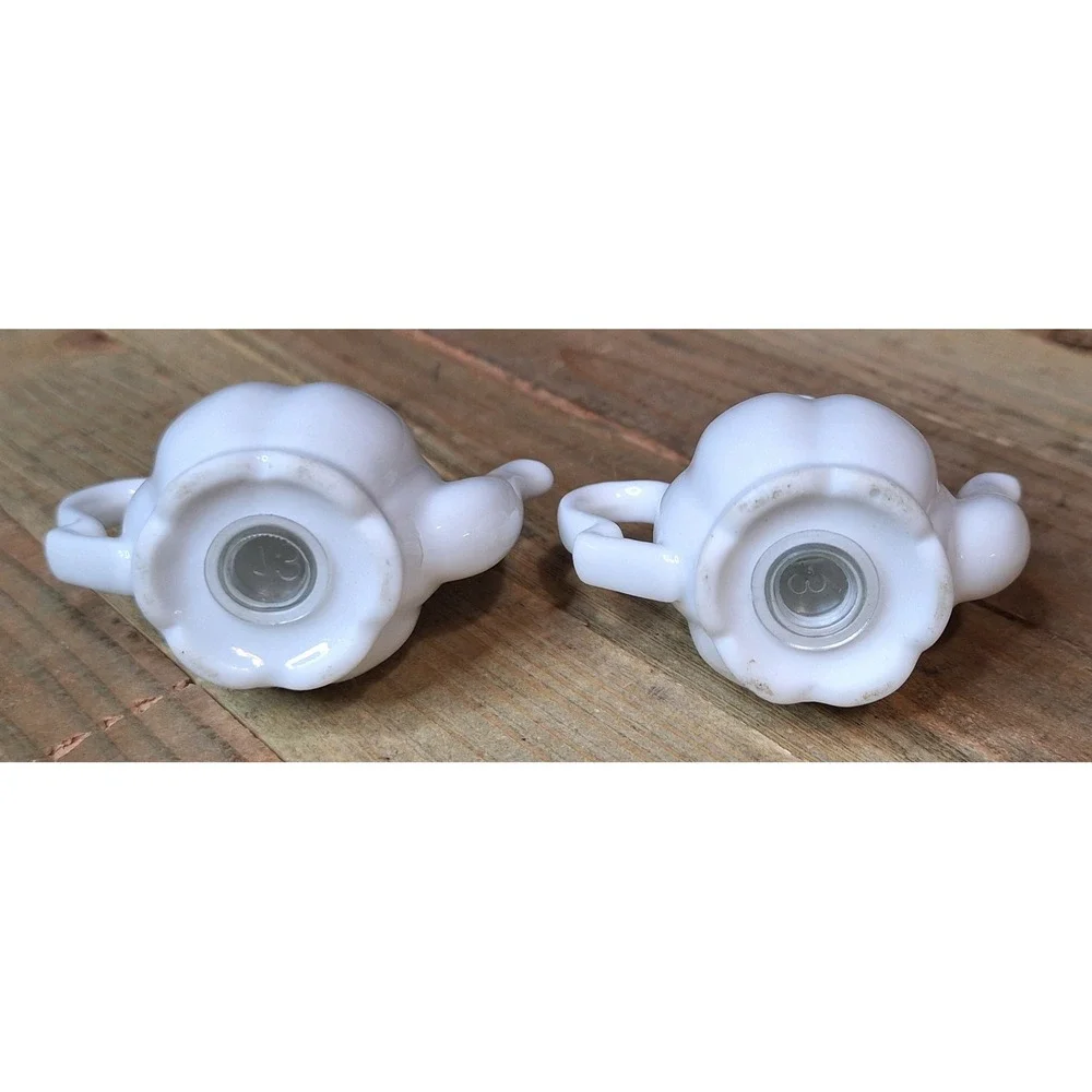 Vintage White Ceramic Teapot Salt and Pepper Shakers Set Miniature Novelty Tea